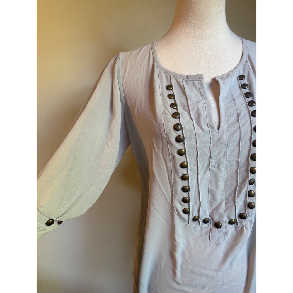 Angie Grey Studded s Tunic Blouse boho whimsi sheer y2k top dainty cottage‎